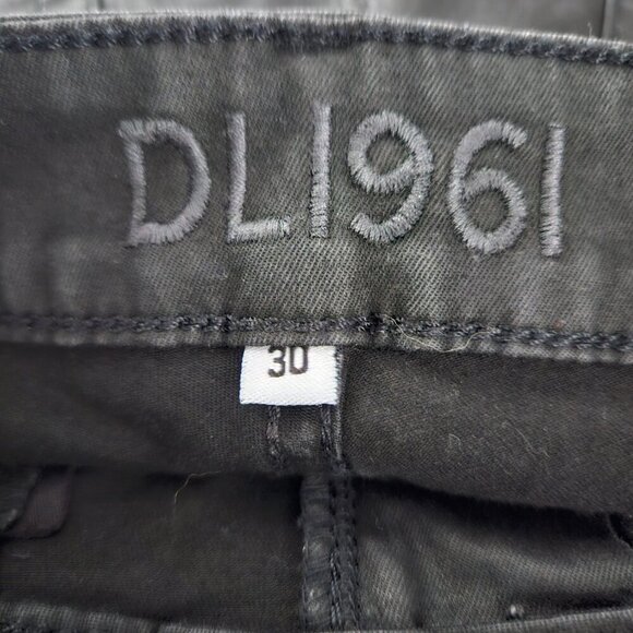 DL1961 Florence Insta Sculpt Epiphany Black Coated Moto Skinny Jean 30 - Picture 5 of 9